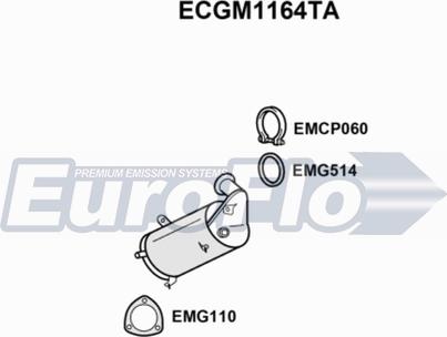 EuroFlo ECGM1164TA - Каталізатор autocars.com.ua