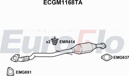 EuroFlo ECGM1168TA - Каталізатор autocars.com.ua