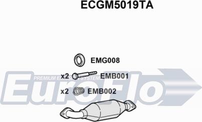 EuroFlo ECGM5019TA - Каталізатор autocars.com.ua