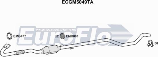 EuroFlo ECGM5049TA - Каталізатор autocars.com.ua