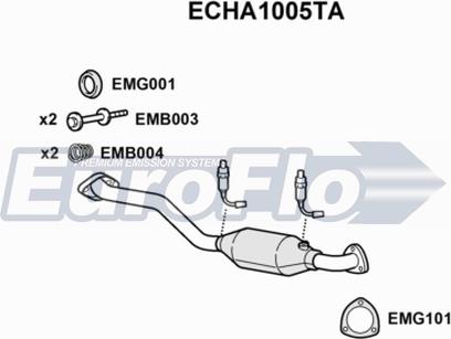 EuroFlo ECHA1005TA - Каталізатор autocars.com.ua
