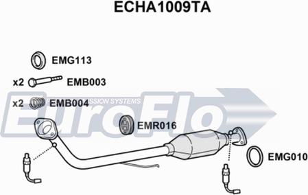 EuroFlo ECHA1009TA - Каталізатор autocars.com.ua