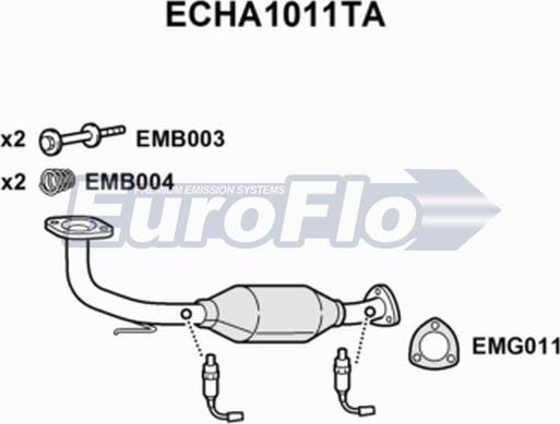 EuroFlo ECHA1011TA - Каталізатор autocars.com.ua