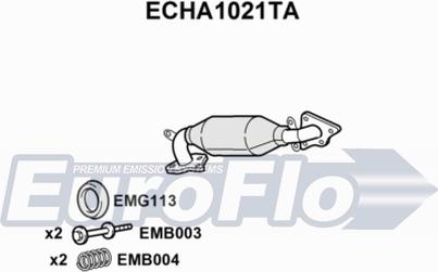 EuroFlo ECHA1021TA - Каталізатор autocars.com.ua