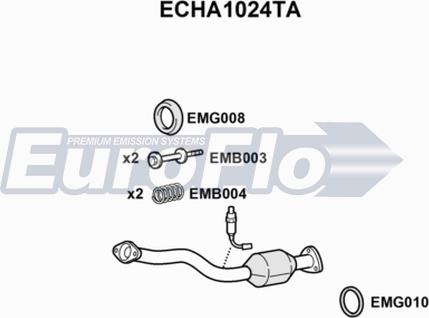 EuroFlo ECHA1024TA - Каталізатор autocars.com.ua