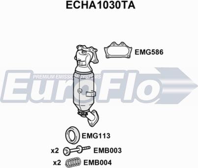 EuroFlo ECHA1030TA - Каталізатор autocars.com.ua