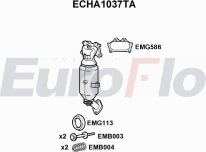 EuroFlo ECHA1037TA - Каталізатор autocars.com.ua