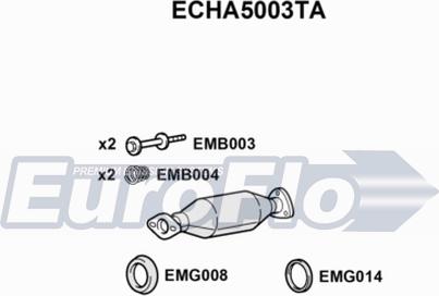 EuroFlo ECHA5003TA - Каталізатор autocars.com.ua