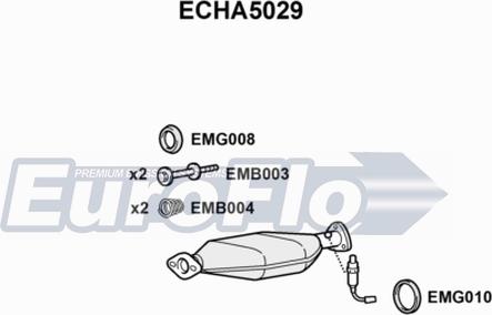 EuroFlo ECHA5029 - Каталізатор autocars.com.ua