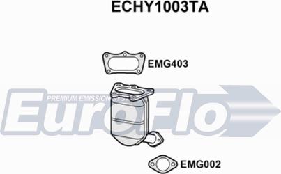 EuroFlo ECHY1003TA - Каталізатор autocars.com.ua