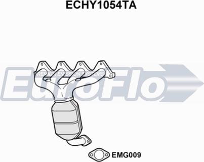 EuroFlo ECHY1054TA - Каталізатор autocars.com.ua