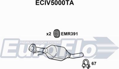 EuroFlo ECIV5000TA - Каталізатор autocars.com.ua