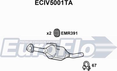 EuroFlo ECIV5001TA - Каталізатор autocars.com.ua