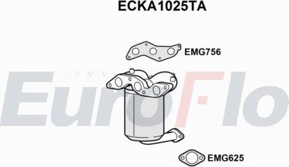EuroFlo ECKA1025TA - Каталізатор autocars.com.ua
