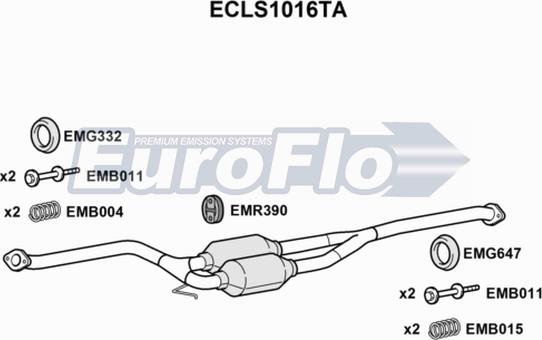 EuroFlo ECLS1016TA - Каталізатор autocars.com.ua