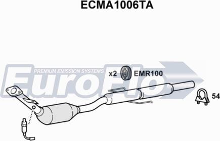 EuroFlo ECMA1006TA - Каталізатор autocars.com.ua