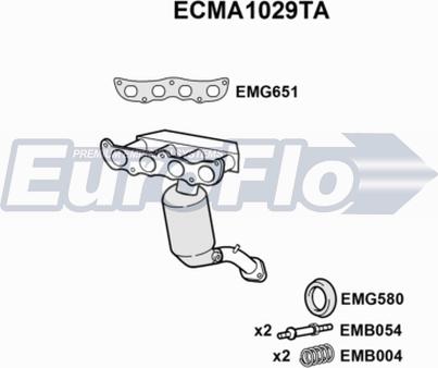 EuroFlo ECMA1029TA - Каталізатор autocars.com.ua