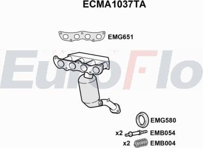 EuroFlo ECMA1037TA - Каталізатор autocars.com.ua