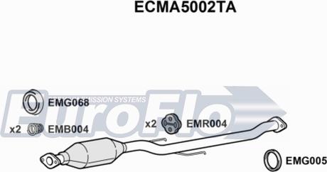 EuroFlo ECMA5002TA - Каталізатор autocars.com.ua