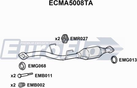 EuroFlo ECMA5008TA - Каталізатор autocars.com.ua