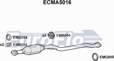 EuroFlo ECMA5016 - Каталізатор autocars.com.ua