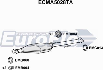 EuroFlo ECMA5028TA - Каталізатор autocars.com.ua