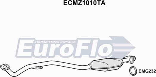 EuroFlo ECMZ1010TA - Каталізатор autocars.com.ua