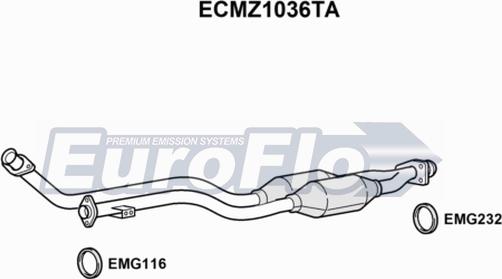 EuroFlo ECMZ1036TA - Каталізатор autocars.com.ua