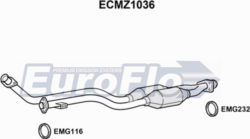 EuroFlo ECMZ1036 - Каталізатор autocars.com.ua