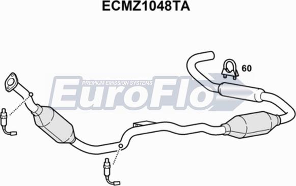 EuroFlo ECMZ1048TA - Каталізатор autocars.com.ua