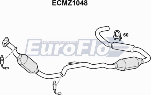 EuroFlo ECMZ1048 - Каталізатор autocars.com.ua