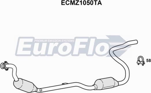 EuroFlo ECMZ1050TA - Каталізатор autocars.com.ua