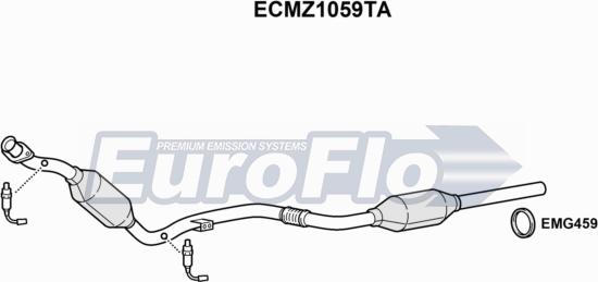 EuroFlo ECMZ1059TA - Каталізатор autocars.com.ua