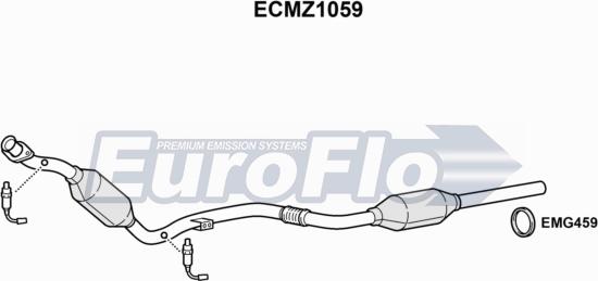 EuroFlo ECMZ1059 - Каталізатор autocars.com.ua