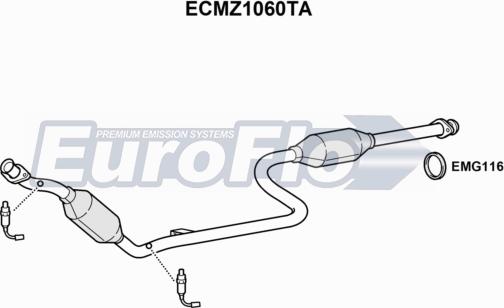 EuroFlo ECMZ1060TA - Каталізатор autocars.com.ua