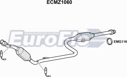 EuroFlo ECMZ1060 - Каталізатор autocars.com.ua