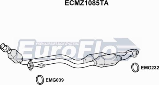 EuroFlo ECMZ1085TA - Каталізатор autocars.com.ua