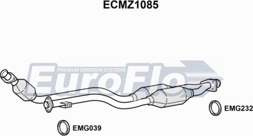 EuroFlo ECMZ1085 - Каталізатор autocars.com.ua