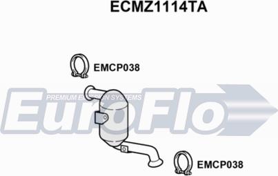 EuroFlo ECMZ1114TA - Каталізатор autocars.com.ua