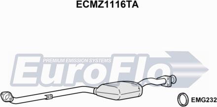 EuroFlo ECMZ1116TA - Каталізатор autocars.com.ua