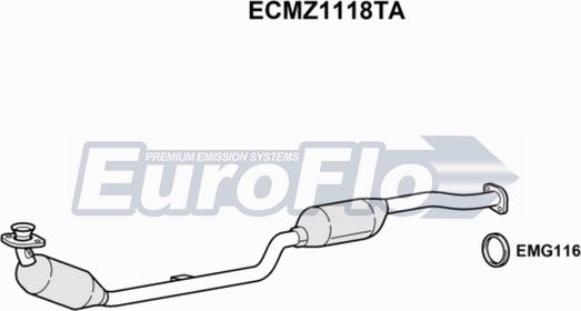 EuroFlo ECMZ1118TA - Каталізатор autocars.com.ua