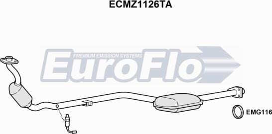 EuroFlo ECMZ1126TA - Каталізатор autocars.com.ua