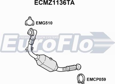 EuroFlo ECMZ1136TA - Каталізатор autocars.com.ua