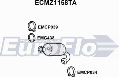 EuroFlo ECMZ1158TA - Каталізатор autocars.com.ua