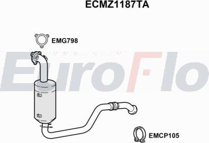 EuroFlo ECMZ1187TA - Каталізатор autocars.com.ua