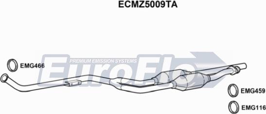 EuroFlo ECMZ5009TA - Каталізатор autocars.com.ua