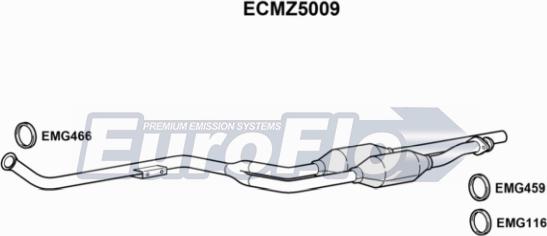 EuroFlo ECMZ5009 - Каталізатор autocars.com.ua