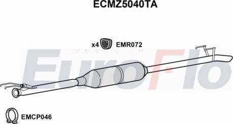 EuroFlo ECMZ5040TA - Каталізатор autocars.com.ua