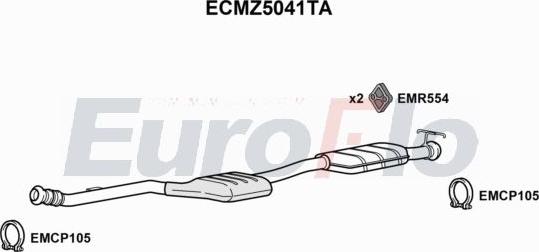 EuroFlo ECMZ5041TA - Каталізатор autocars.com.ua