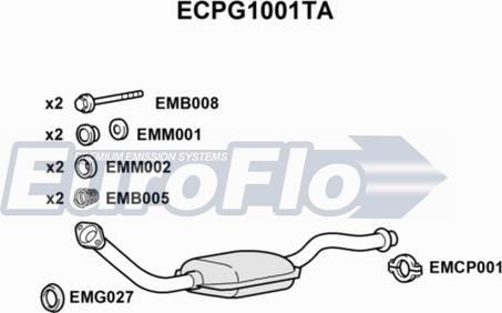 EuroFlo ECPG1001TA - Каталізатор autocars.com.ua